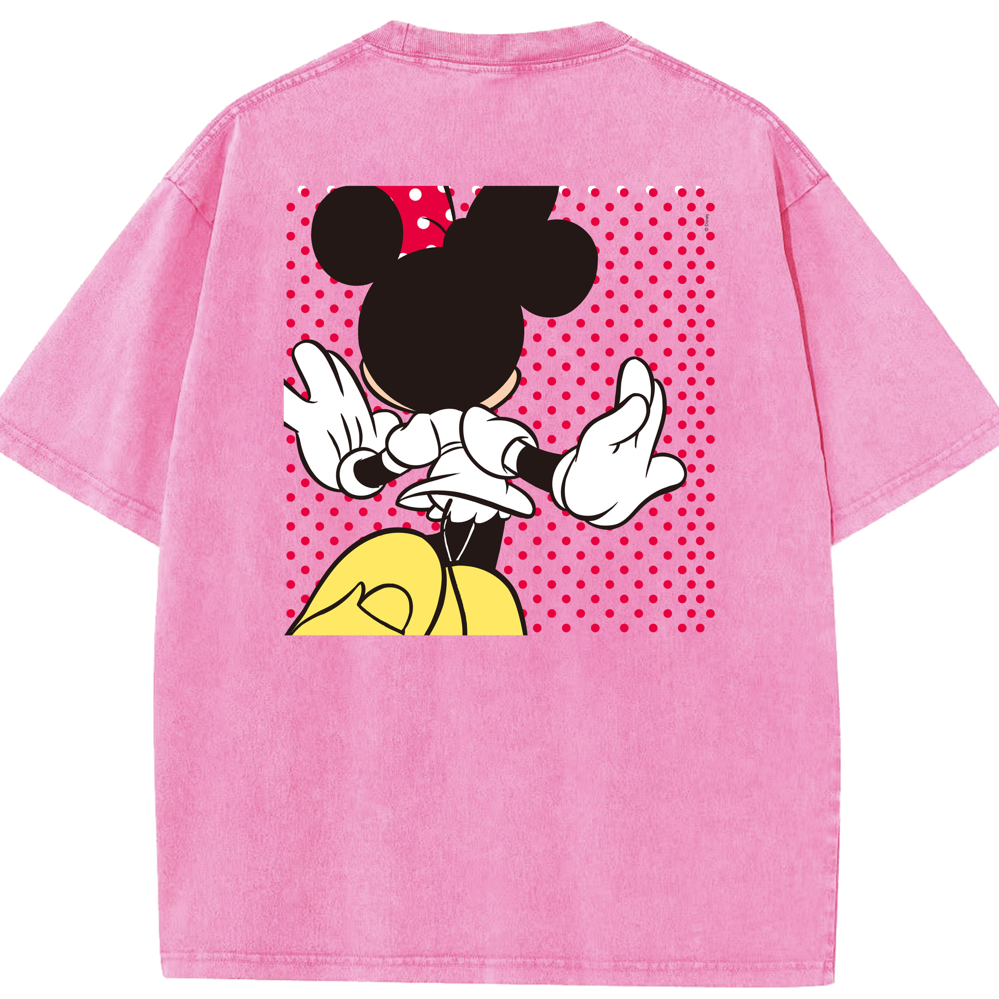 （画像用） ミッキーマウス Mickey Mouse 綿100% ヴィンテージ風 半袖Tシャツ（背面プリント）